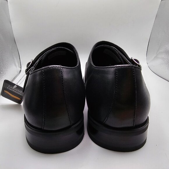NWOB Men's La Milano Black Leather Plain Toe Double Monk Strap Shoes‎ Size 11 - Picture 5 of 11
